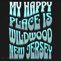 My Happy Place Is Wildwood New Jersey Ocean Beach Vacation Gift Bucket Hat thumb 4