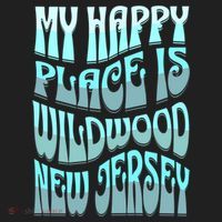 My Happy Place Is Wildwood New Jersey Ocean Beach Vacation Gift Hat thumb 2