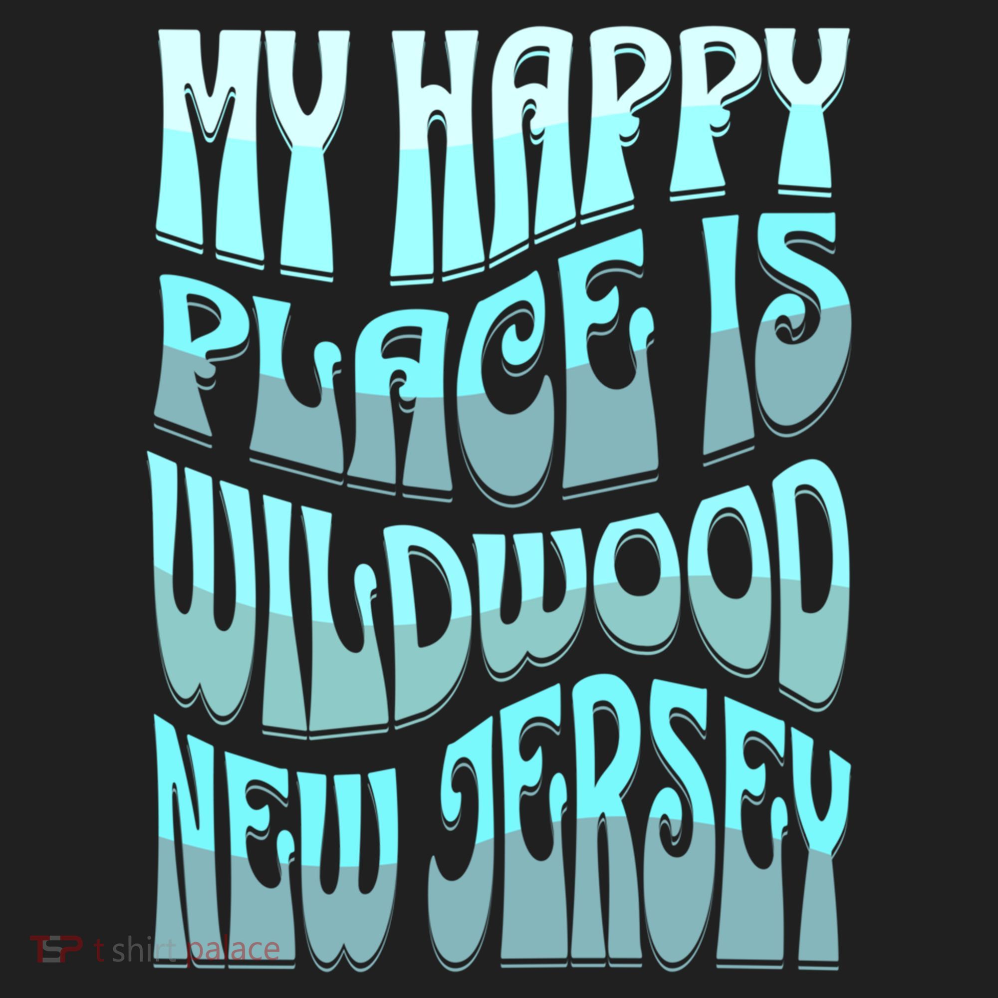 My Happy Place Is Wildwood New Jersey Ocean Beach Vacation Gift Hat