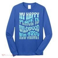 My Happy Place Is Wildwood New Jersey Ocean Beach Vacation Gift Long Sleeve Shirt thumb 0