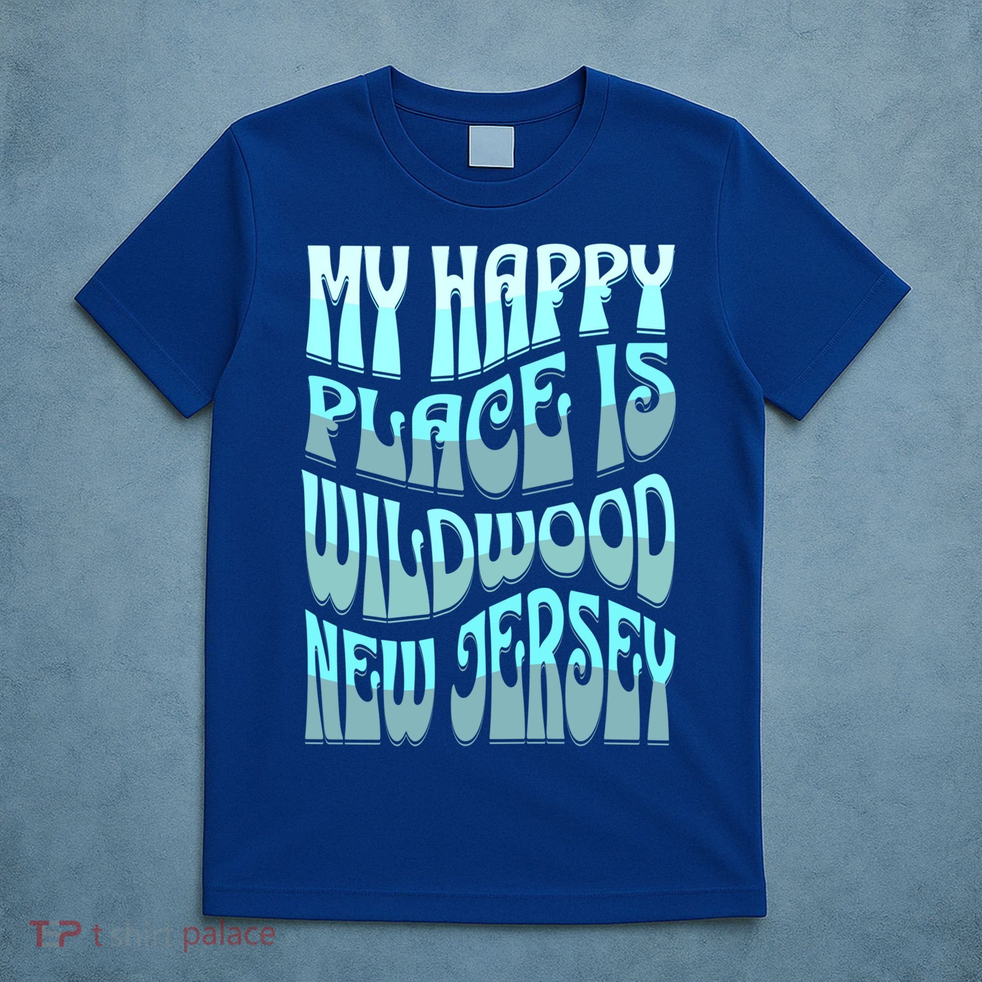 My Happy Place Is Wildwood New Jersey Ocean Beach Vacation Gift T-Shirt