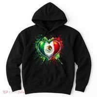 Mexico Heart Patriotic Mexico Flag Mexican Hoodie thumb 0