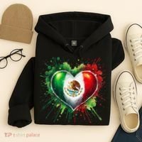 Mexico Heart Patriotic Mexico Flag Mexican Hoodie thumb 4