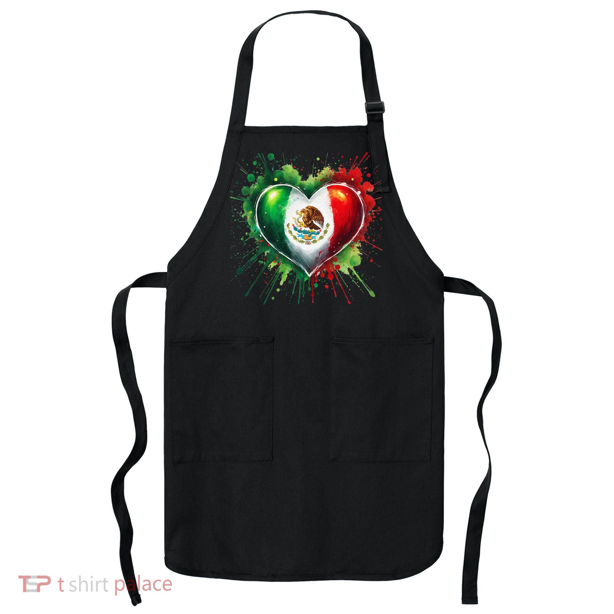 Mexico Heart Patriotic Mexico Flag Mexican Apron