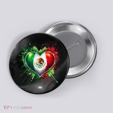 Mexico Heart Patriotic Mexico Flag Mexican Button