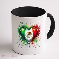 Mexico Heart Patriotic Mexico Flag Mexican Coffee Mug thumb 1