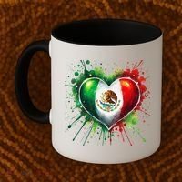 Mexico Heart Patriotic Mexico Flag Mexican Coffee Mug thumb 2