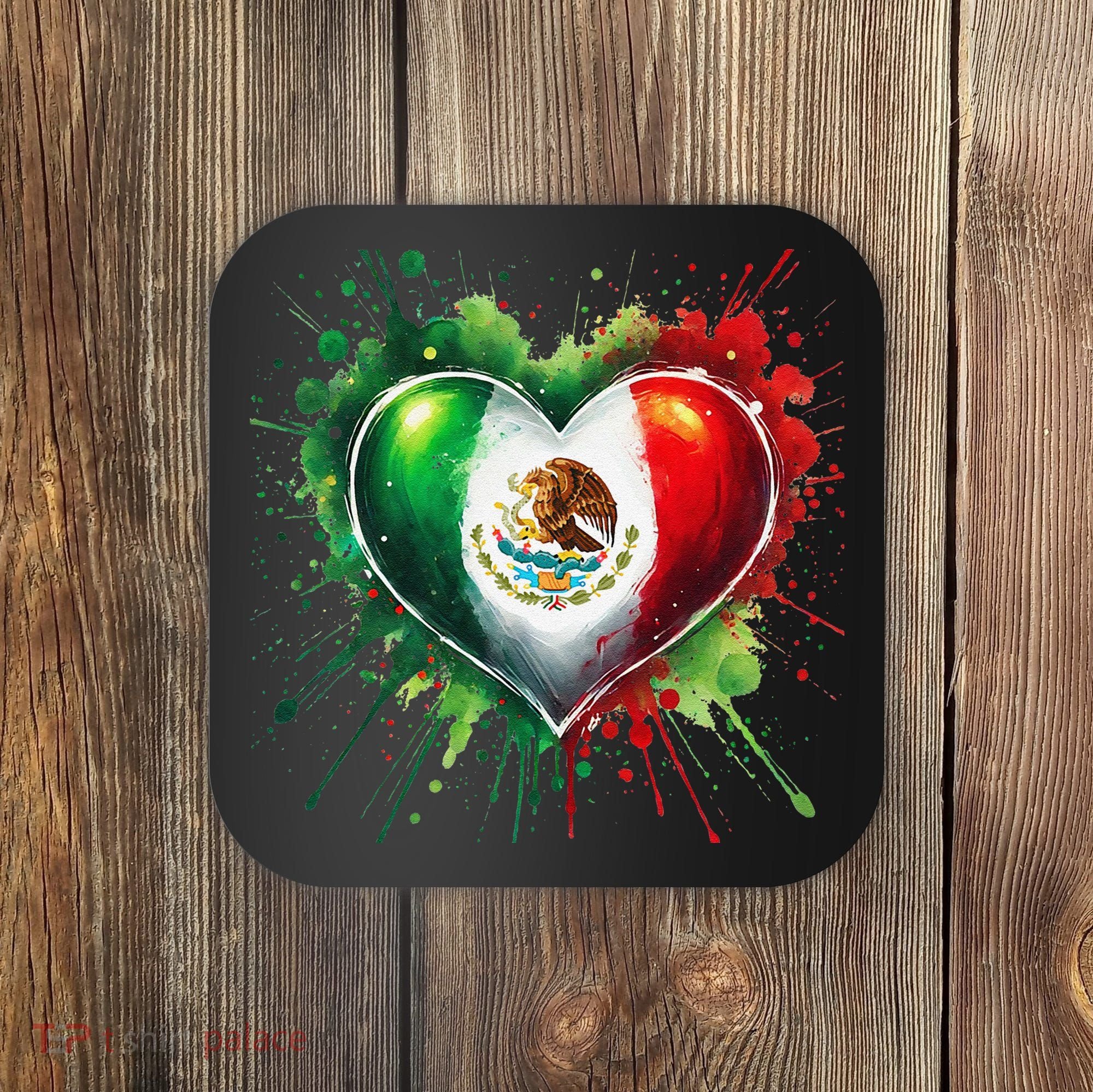 Mexico Heart Patriotic Mexico Flag Mexican Coaster