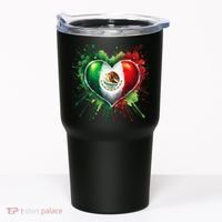 Mexico Heart Patriotic Mexico Flag Mexican Tumbler thumb 0