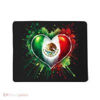 Mexico Heart Patriotic Mexico Flag Mexican Mousepad thumb 0