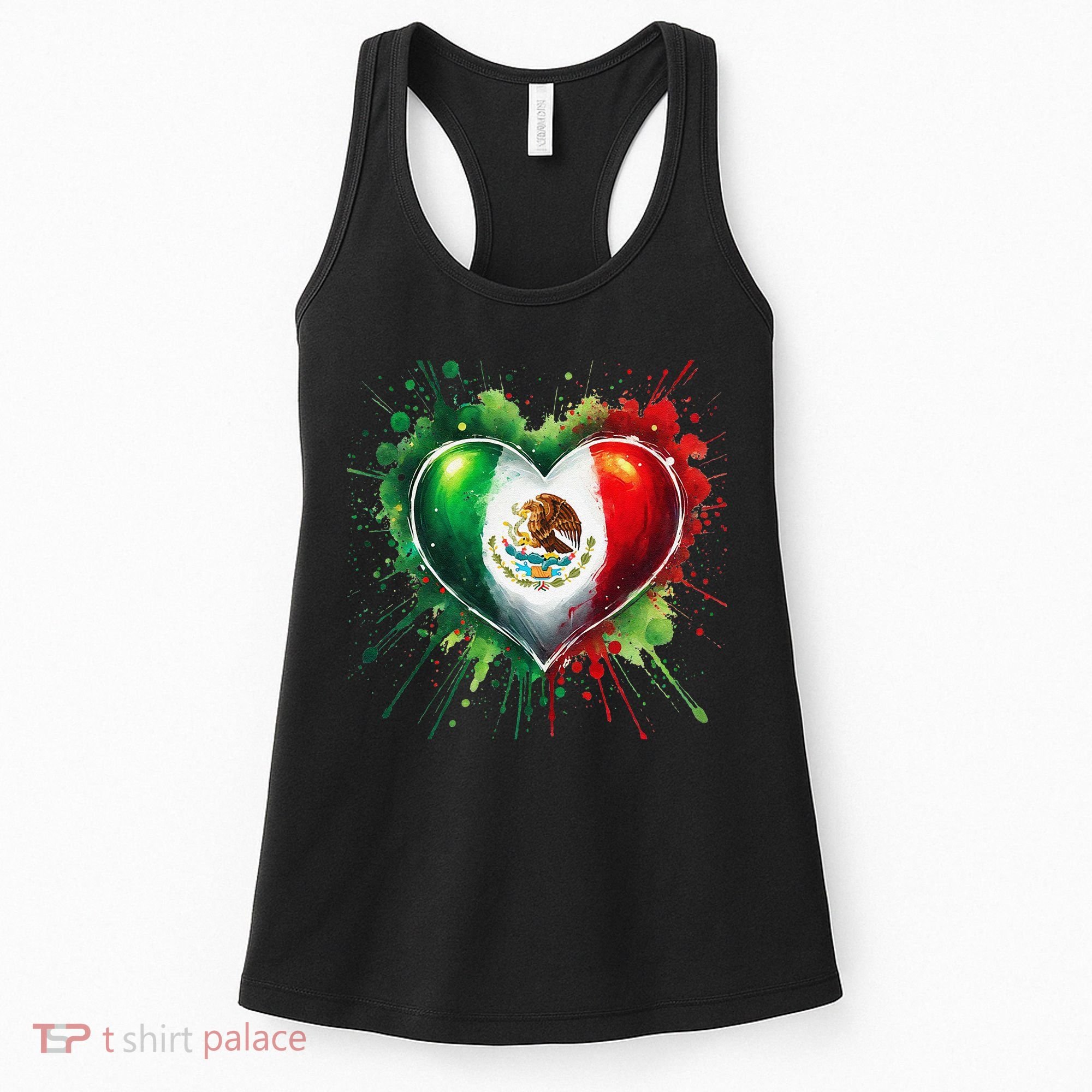 Mexico Heart Patriotic Mexico Flag Mexican Women's Tank Top