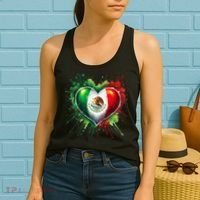 Mexico Heart Patriotic Mexico Flag Mexican Women's Tank Top thumb 2