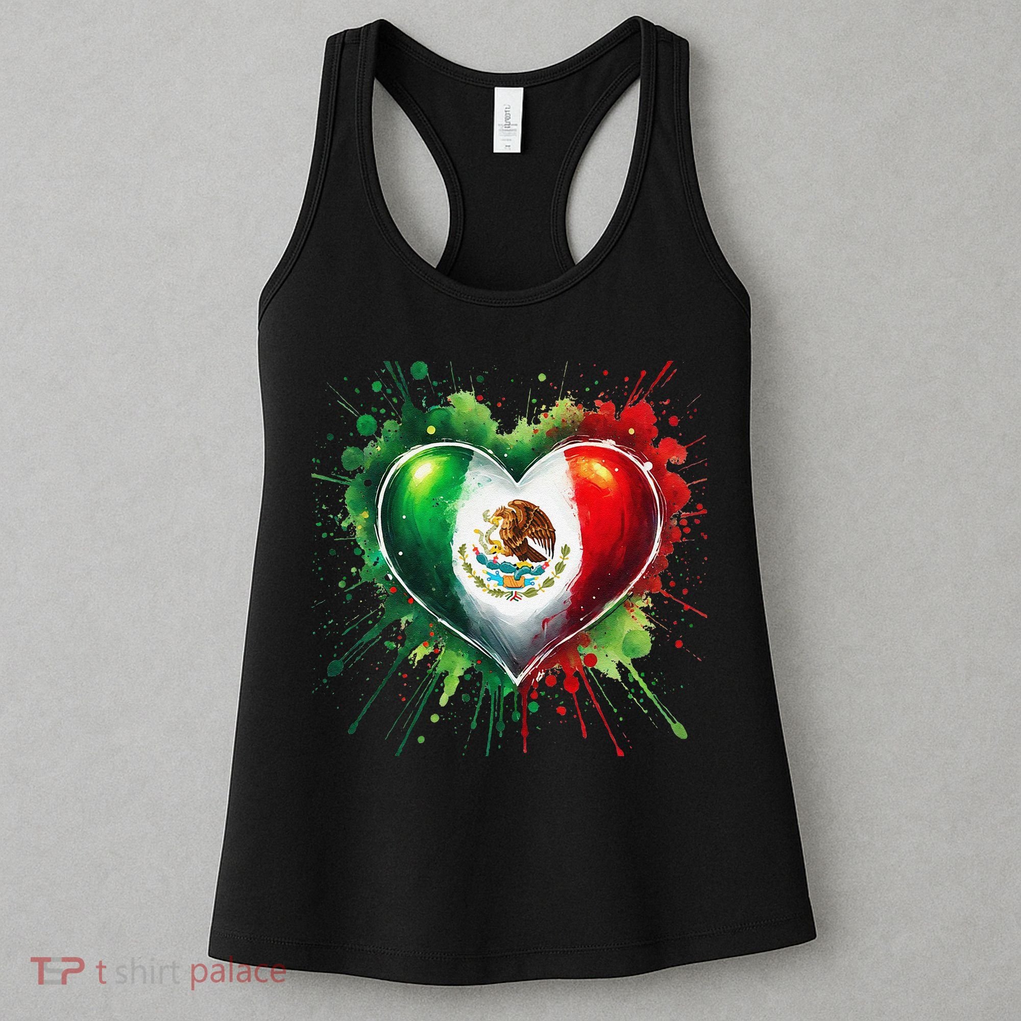 Mexico Heart Patriotic Mexico Flag Mexican Women's Tank Top