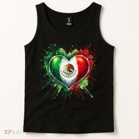 Mexico Heart Patriotic Mexico Flag Mexican Tank Top thumb 2