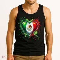 Mexico Heart Patriotic Mexico Flag Mexican Tank Top thumb 3