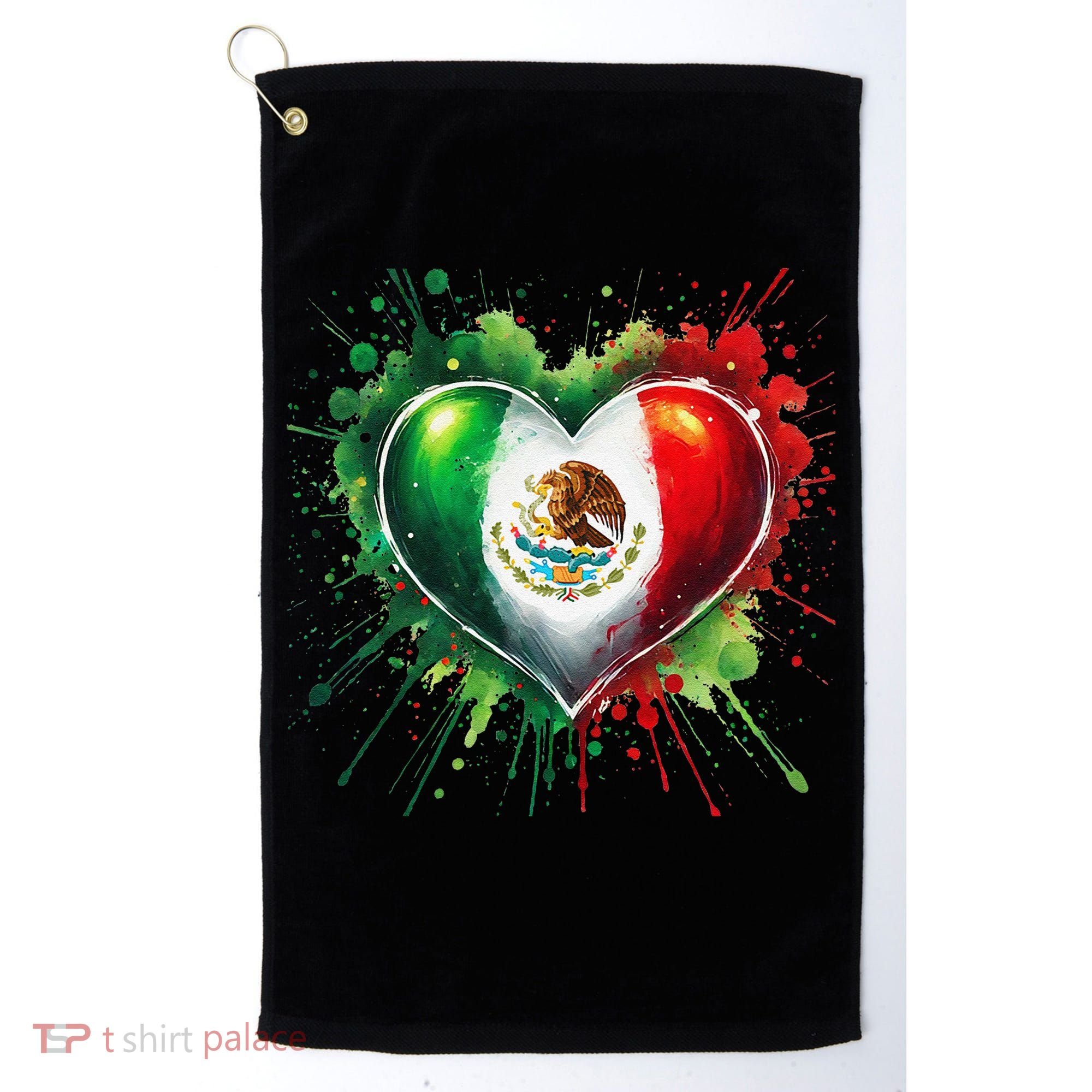Mexico Heart Patriotic Mexico Flag Mexican Golf Towel