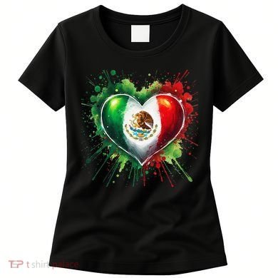 Mexico Heart Patriotic Mexico Flag Mexican Women's T-Shirt