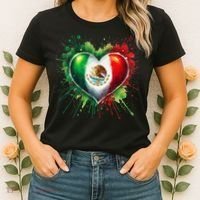 Mexico Heart Patriotic Mexico Flag Mexican Women's T-Shirt thumb 2