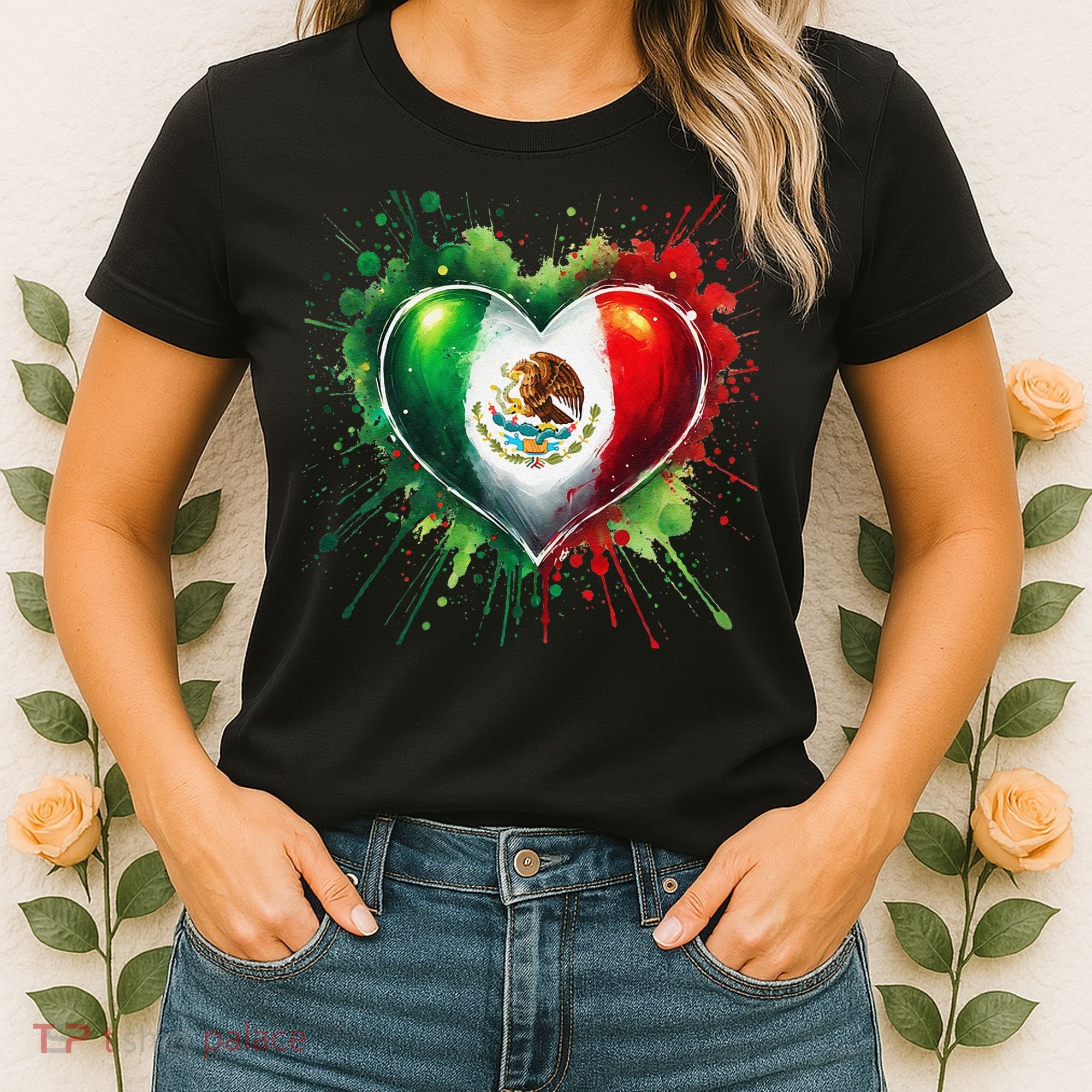 Mexico Heart Patriotic Mexico Flag Mexican Women's T-Shirt
