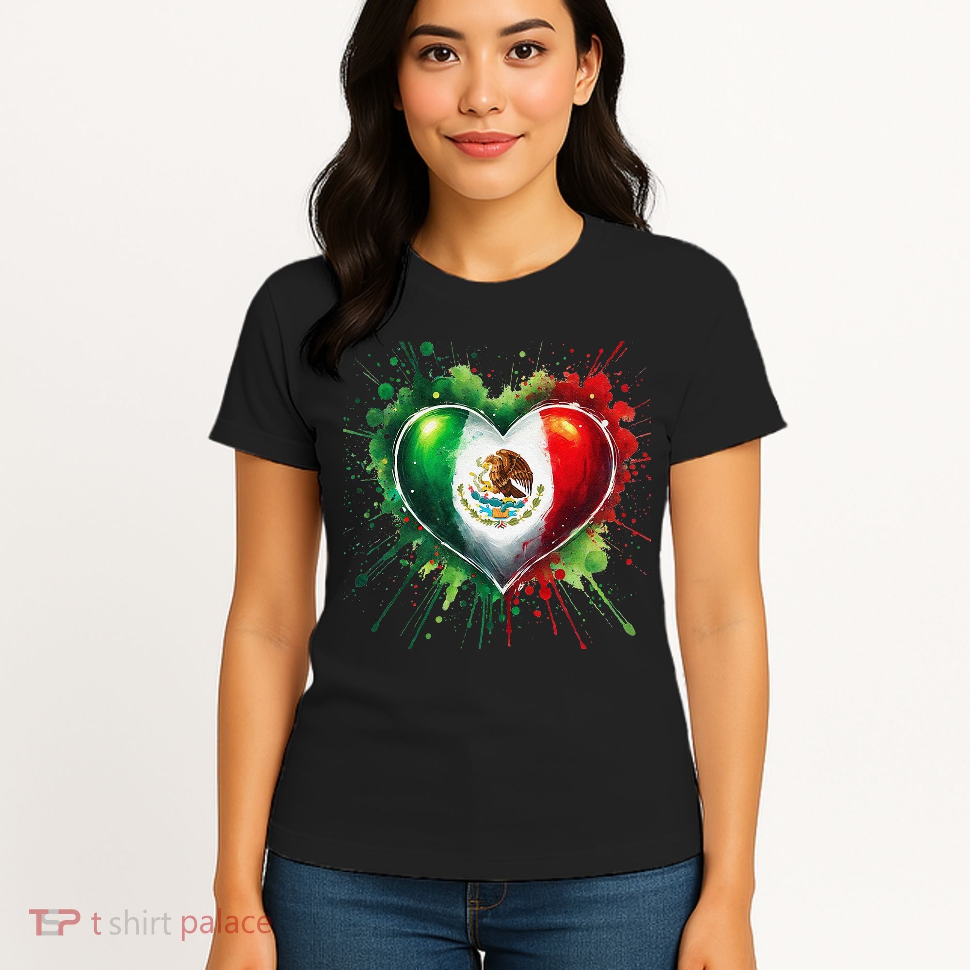 Mexico Heart Patriotic Mexico Flag Mexican Women's T-Shirt