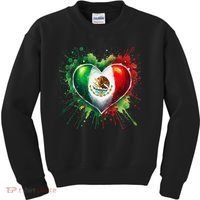 Mexico Heart Patriotic Mexico Flag Mexican Kids Sweatshirt thumb 0