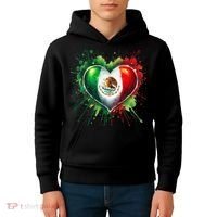 Mexico Heart Patriotic Mexico Flag Mexican Kids Hoodie thumb 4