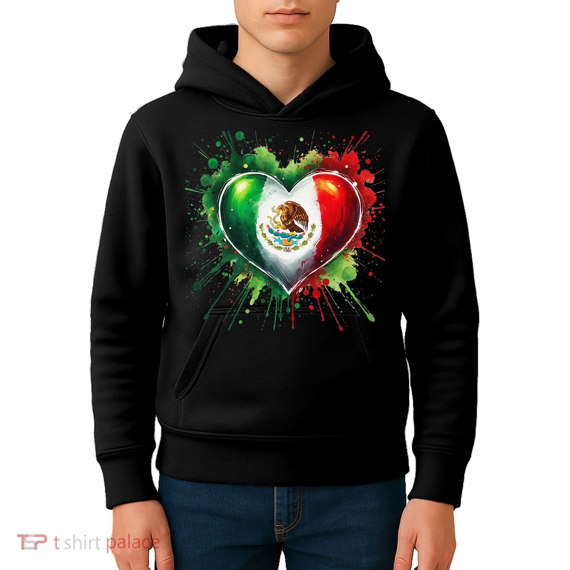 Mexico Heart Patriotic Mexico Flag Mexican Kids Hoodie