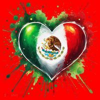 Mexico Heart Patriotic Mexico Flag Mexican Santa Hat thumb 1