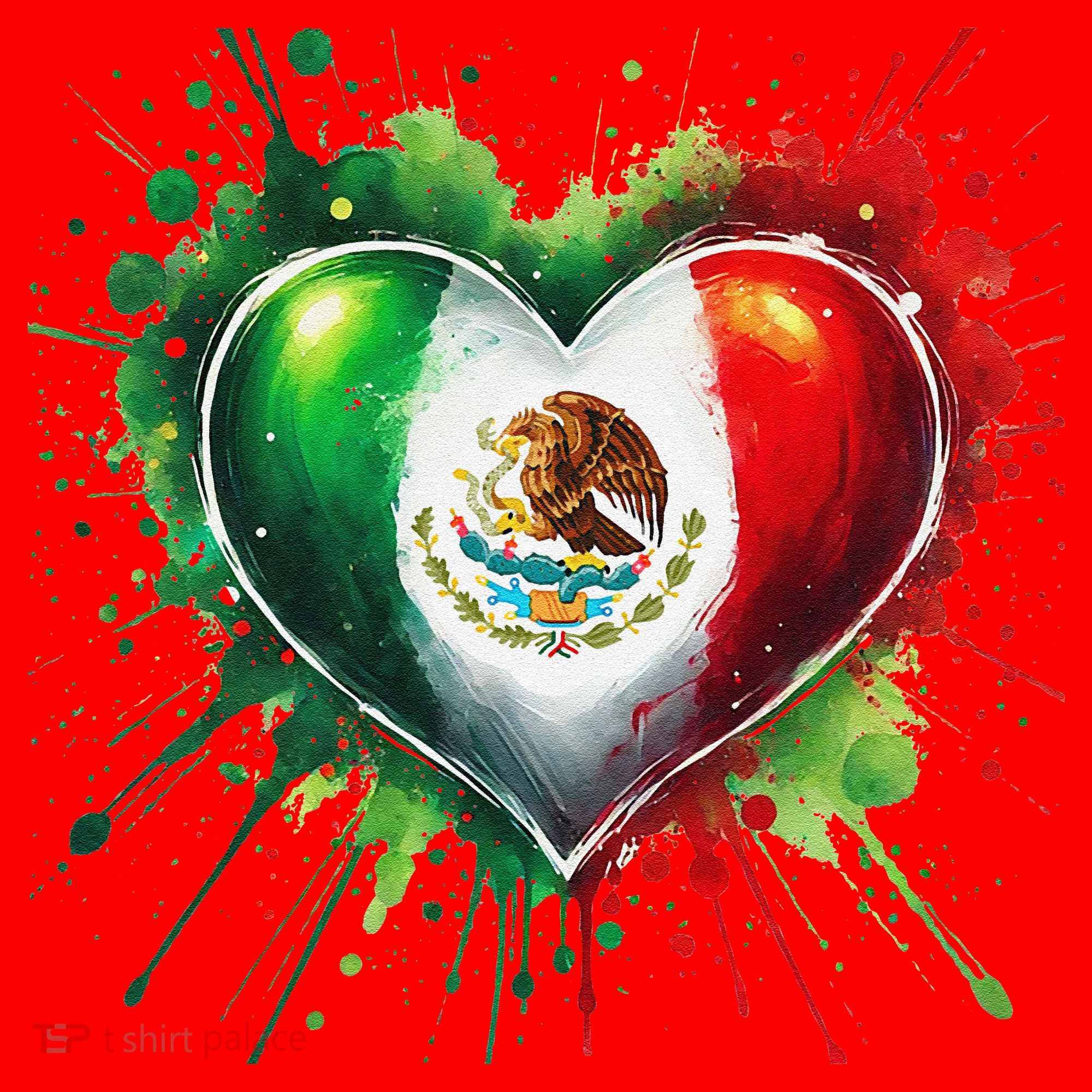 Mexico Heart Patriotic Mexico Flag Mexican Santa Hat