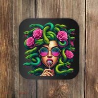 Medusa Hippie Psychedelic Snakes Greek Mythology Coaster thumb 0