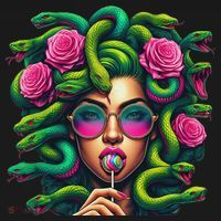 Medusa Hippie Psychedelic Snakes Greek Mythology Ornament thumb 1