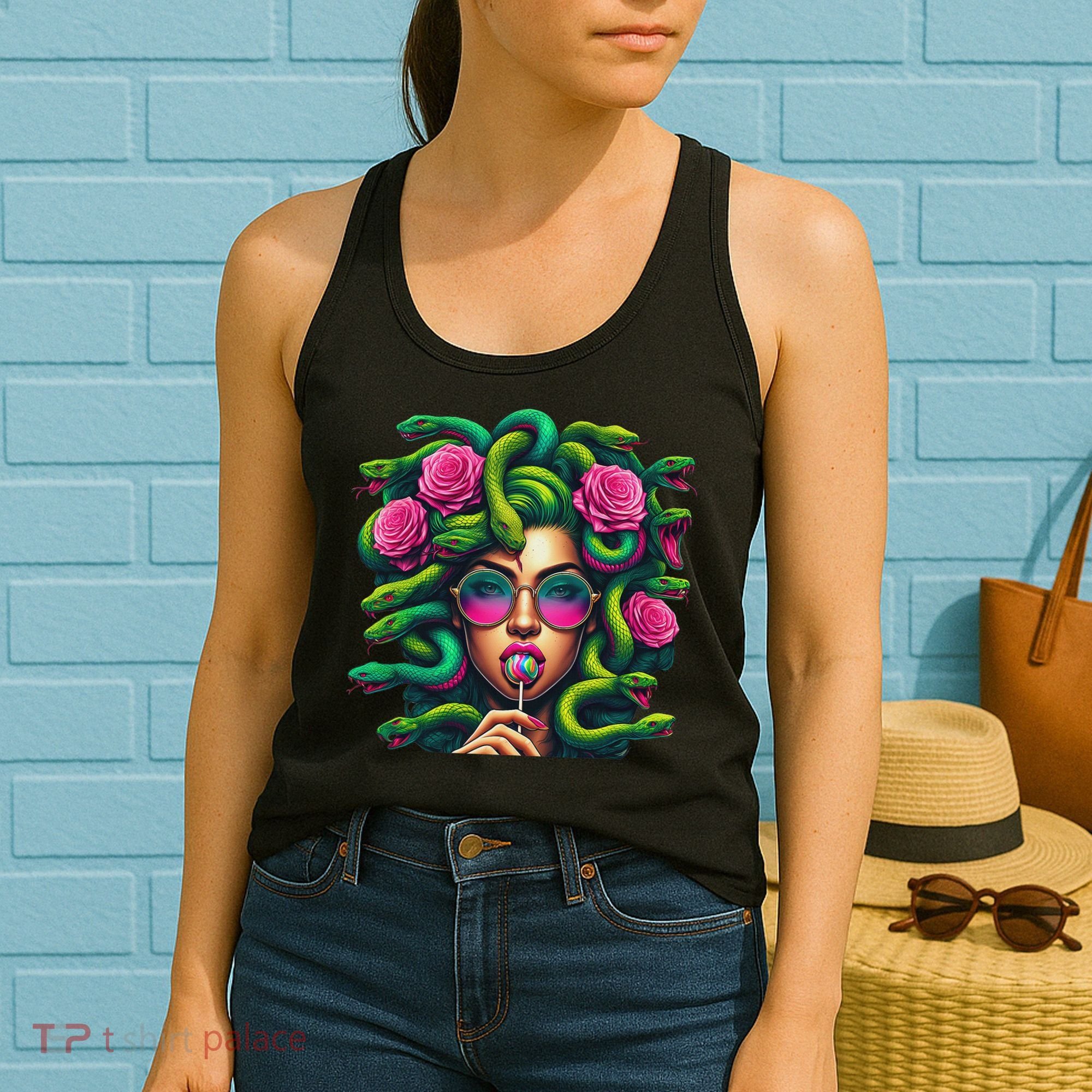 Medusa Hippie Psychedelic Snakes Greek Mythology Women's Tank Top