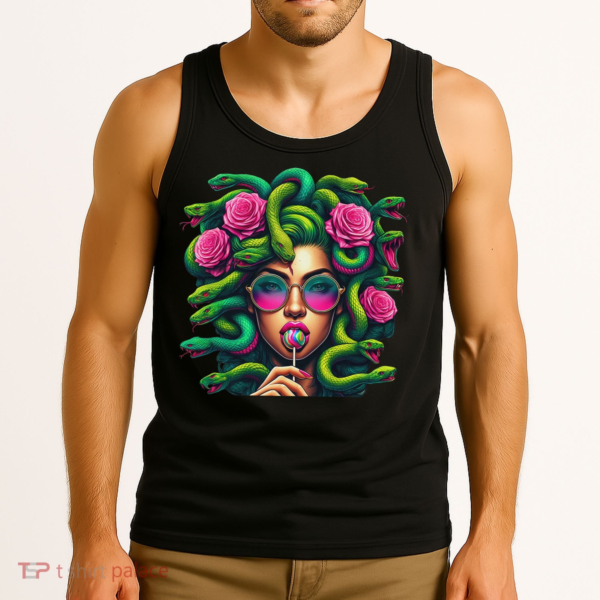 Medusa Hippie Psychedelic Snakes Greek Mythology Tank Top