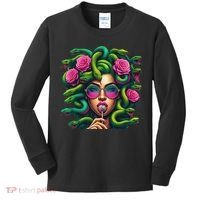 Medusa Hippie Psychedelic Snakes Greek Mythology Kids Long Sleeve Shirt thumb 0