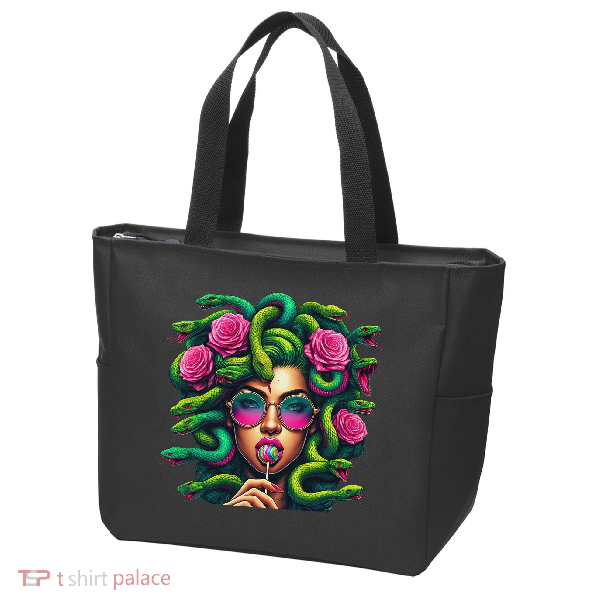 Medusa Hippie Psychedelic Snakes Greek Mythology Tote Bag