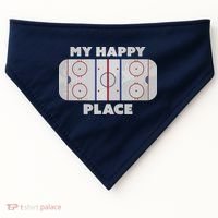 My Happy Place | Hockey, Figure & Speed Skating Rink USA-Made Doggie Bandana thumb 0