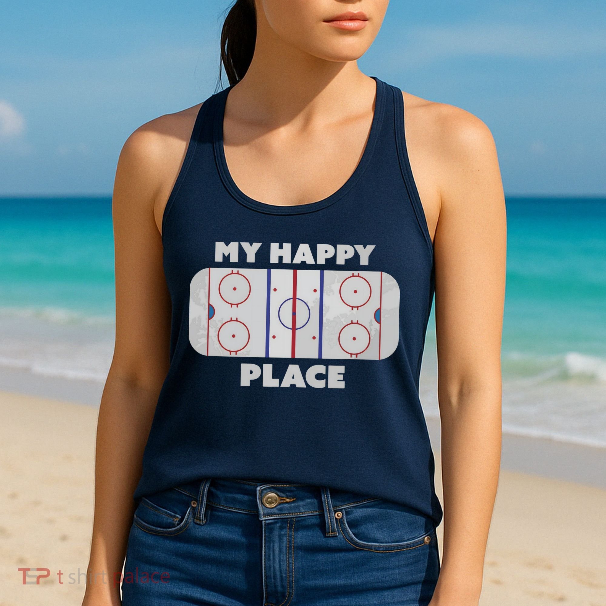 My Happy Place | Hockey, Figure & Speed Skating Rink Women's Tank Top