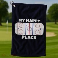 My Happy Place | Hockey, Figure & Speed Skating Rink Golf Towel thumb 1