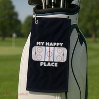 My Happy Place | Hockey, Figure & Speed Skating Rink Golf Towel thumb 2