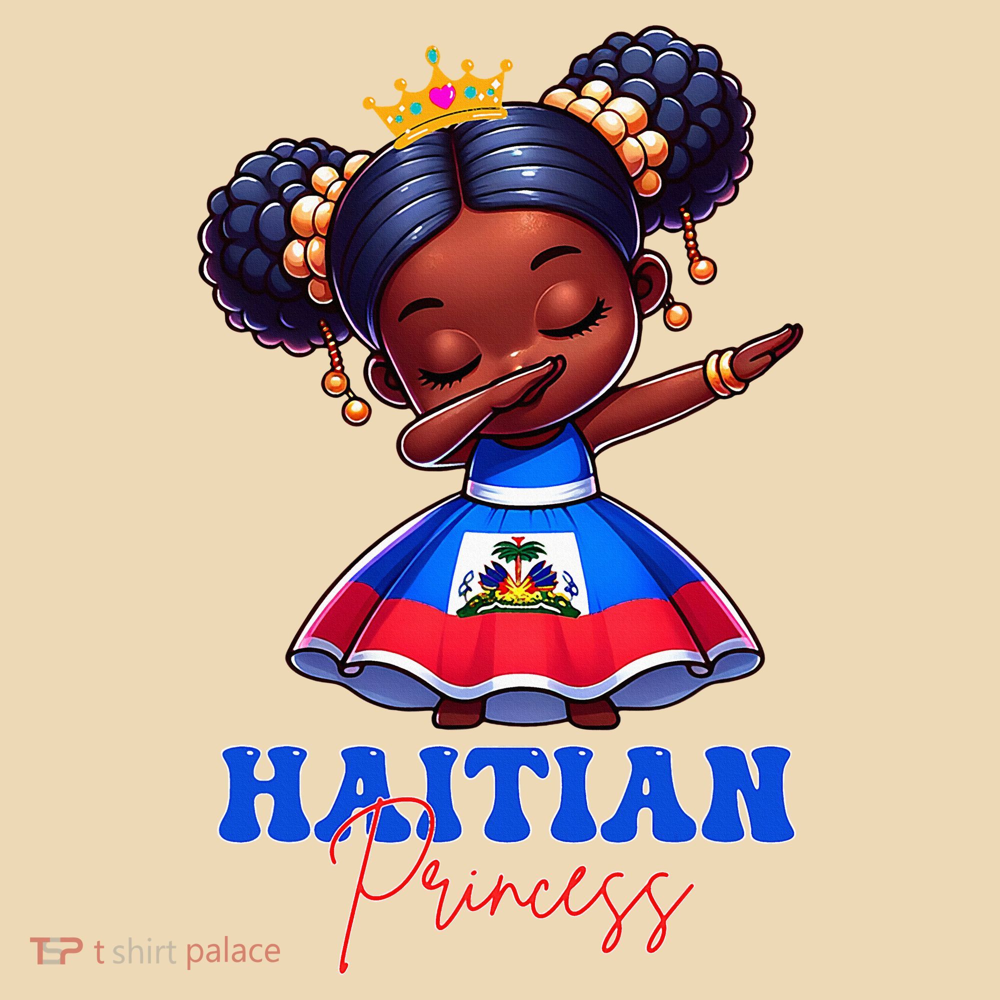 Melanin Haitian Princess Haiti Flag Black Tote Bag