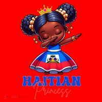 Melanin Haitian Princess Haiti Flag Black Santa Hat thumb 1