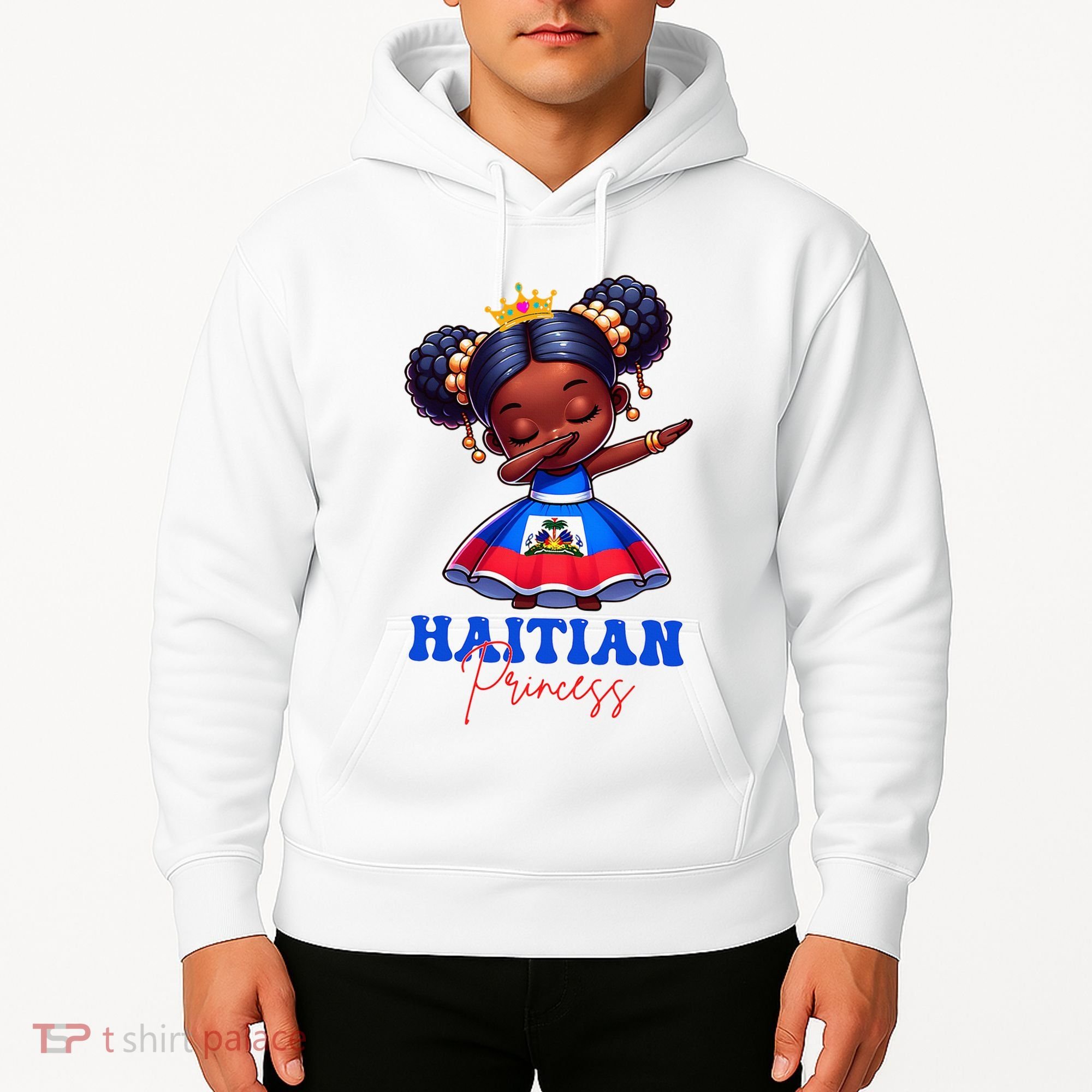 Melanin Haitian Princess Haiti Flag Black Hoodie
