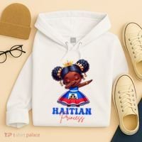 Melanin Haitian Princess Haiti Flag Black Hoodie thumb 4