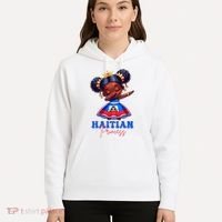 Melanin Haitian Princess Haiti Flag Black Hoodie thumb 5