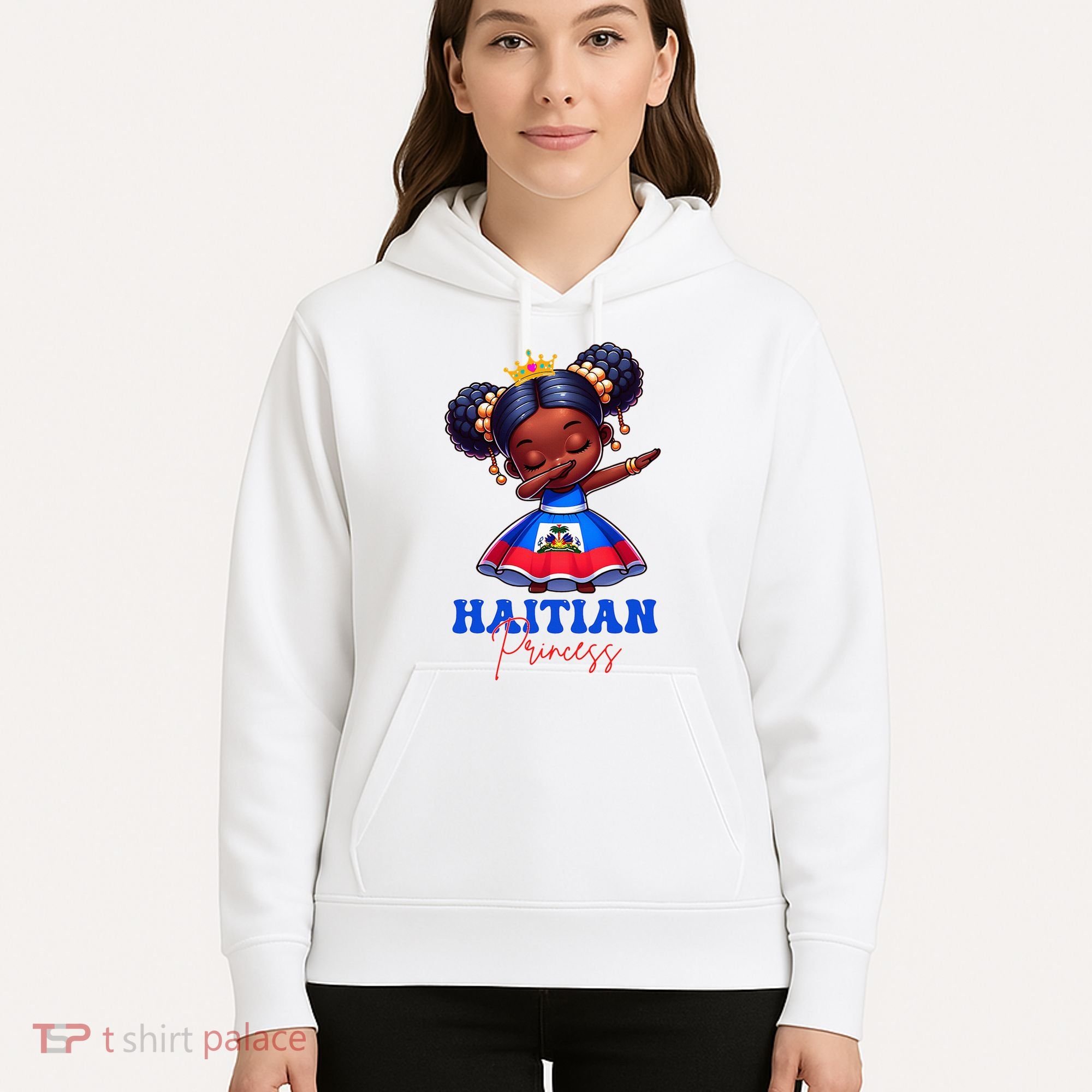 Melanin Haitian Princess Haiti Flag Black Hoodie