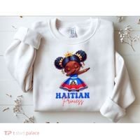 Melanin Haitian Princess Haiti Flag Black Sweatshirt thumb 2