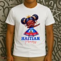 Melanin Haitian Princess Haiti Flag Black T-Shirt thumb 3