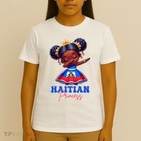 Melanin Haitian Princess Haiti Flag Black T-Shirt thumb 4