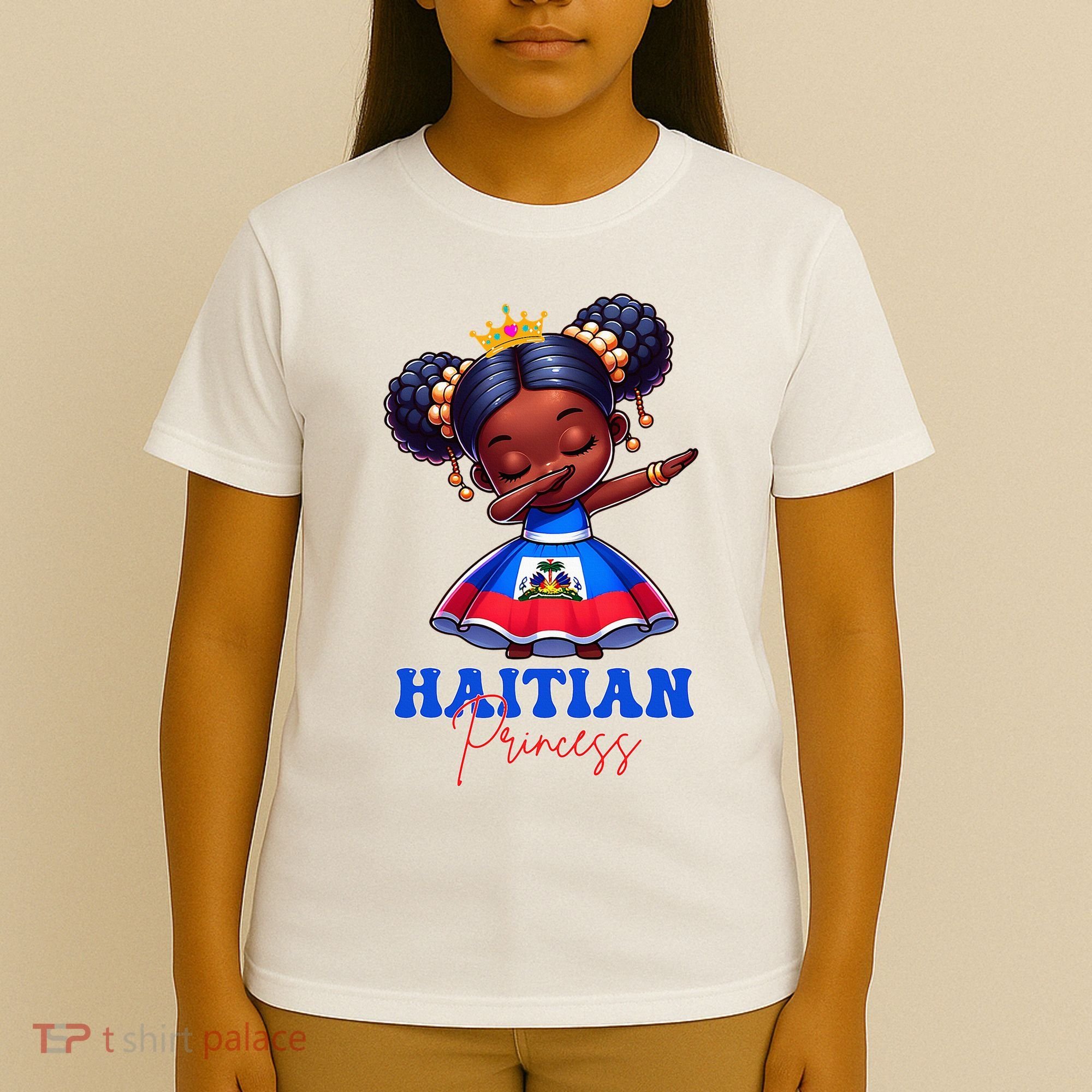 Melanin Haitian Princess Haiti Flag Black T-Shirt