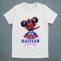 Melanin Haitian Princess Haiti Flag Black T-Shirt thumb 5